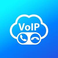 icono sólido de vector de llamadas voip