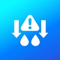 low water warning vector icon