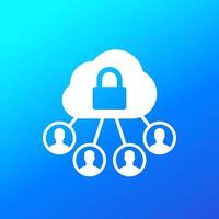 Personal data in cloud, privacy vector icon