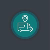 Logistics line icon, transportation, delivery vector linear pictogram, vector illustration