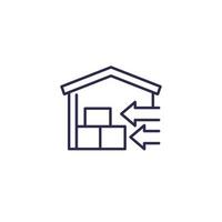 depot, move to warehouse line icon vector