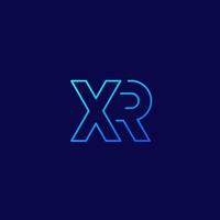 diseño de línea de logotipo de letras xr vector