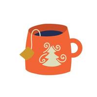 Mug with tea. Christmas mood. Vector image.
