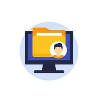 Personal data folder vector icon for web