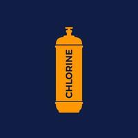 Chlorine gas tank icon, vector