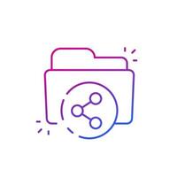 shared folder line icon on white vector