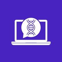 dna research and genetic testing icon for web vector