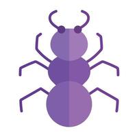 insecto hormiga animal en estilo de icono plano de dibujos animados vector