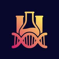 biotechnology and genetic testing vector icon with dna strand