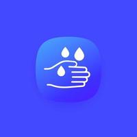 wash hands icon, hygiene and disinfection vector