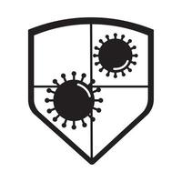 virus covid 19 pandemic shield coronavirus line style icon vector