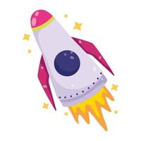 rocket explore space galaxy in cartoon vector