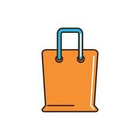 shopping bag commerce cargo delivery line and fill vector