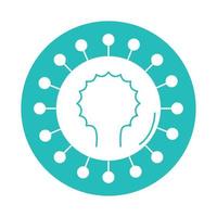 virus covid 19 pandemic respiratory disease block style icon vector