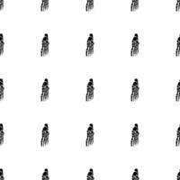 Black skeletons in various poses pattern. Halloween design. Perfect for fall, holidays, fabric, textile. Seamless repeat swatch. vector