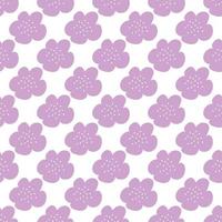Floral seamless vector pattern with flowers. Spring flora. Simple hand-drawn kids style. Pretty ditsy for fabric, textile, wallpaper. Digital paper in white background