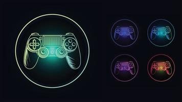 neon effect video game console vector