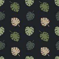 Monstera tropical leaves seamless pattern vector