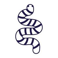 earthworm bug animal in cartoon line icon style vector