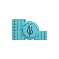 stacked coins currency money business financial color tone and fill vector