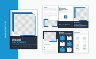 Blue A5 corporate brochure design template, business brochure layout vector