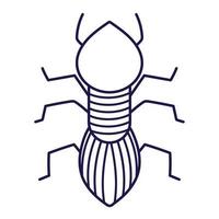 ant insect animal in cartoon line icon style vector