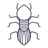 ant insect animal in cartoon line icon style vector