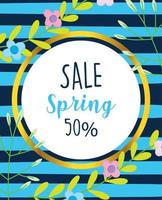 spring sale, promotion marketing flowers banner decoration vector