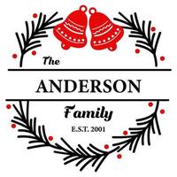 Christmas family monogram. Vector