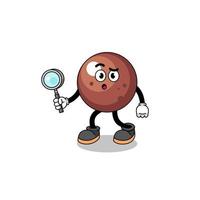 Mascot of chocolate ball searching vector