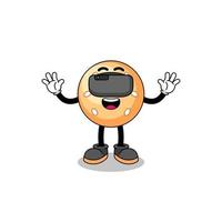 Illustration of sesame ball with a vr headset vector
