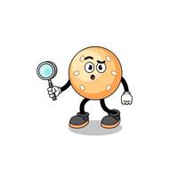 Mascot of sesame ball searching vector