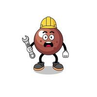 ilustración de personaje de bola de chocolate con error 404 vector