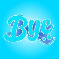 Bye 3d text effect vector illustration with smile icon