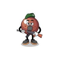 Character cartoon of chocolate ball as a special force vector