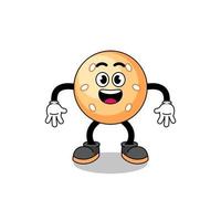 sesame ball cartoon with surprised gesture vector