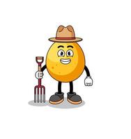 Cartoon mascot of golden egg farmer vector