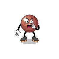 Character Illustration of chocolate ball with tongue sticking out vector