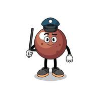 Cartoon Illustration of chocolate ball police vector