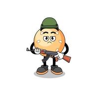 Cartoon of sesame ball soldier vector