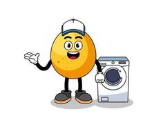 golden egg illustration as a laundry man vector