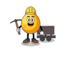 Mascot Illustration of golden egg miner vector