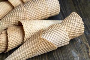 Waffle cones for ice cream photo