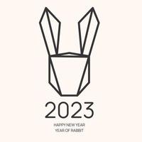 year of rabbit rabbit geometric line design vector illustration isolated on white