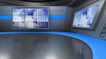 News Studio, Backdrop For TV Shows .TV On Wall.3D Virtual News Studio Background
