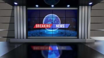 3D Virtual News Studio Background Loop video