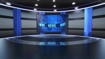 3D Virtual TV Studio News, Backdrop For TV Shows .TV On Wall.3D Virtual News Studio Background, Loop video