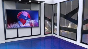 3D Virtual News Studio Background Loop video