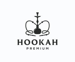 Hookah Shisha Smoking Silhouette Logo Design Template vector