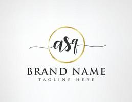 A S Q Initial luxury Elegant Logo Template vector